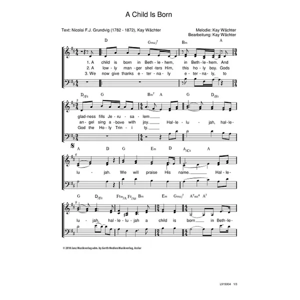 Produktbild des Artikels A Child Is Born (Noten - Download)