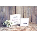 Stimmungsbild zu Holz-Deko-Bild: Faith - Love - Hope
