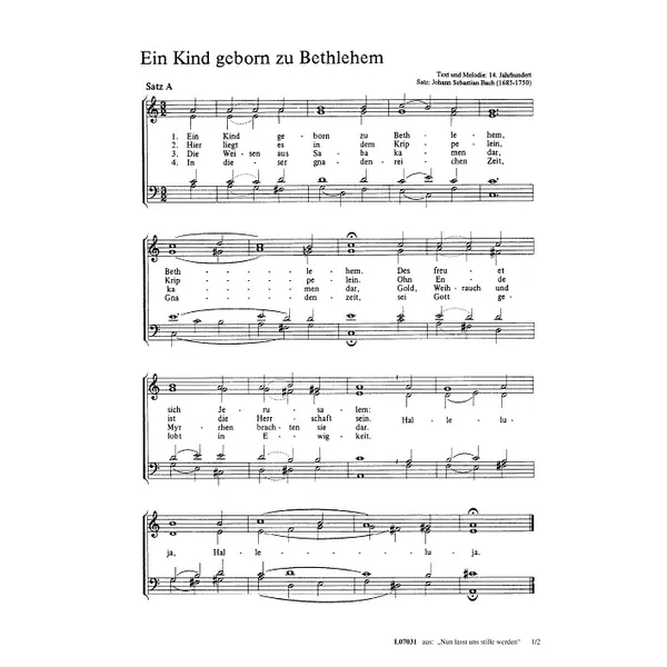 Produktbild des Artikels Ein Kind geborn zu Bethlehem (Noten - Download)