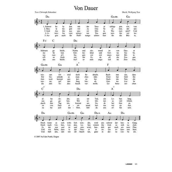 Produktbild des Artikels Von Dauer (Noten - Download)