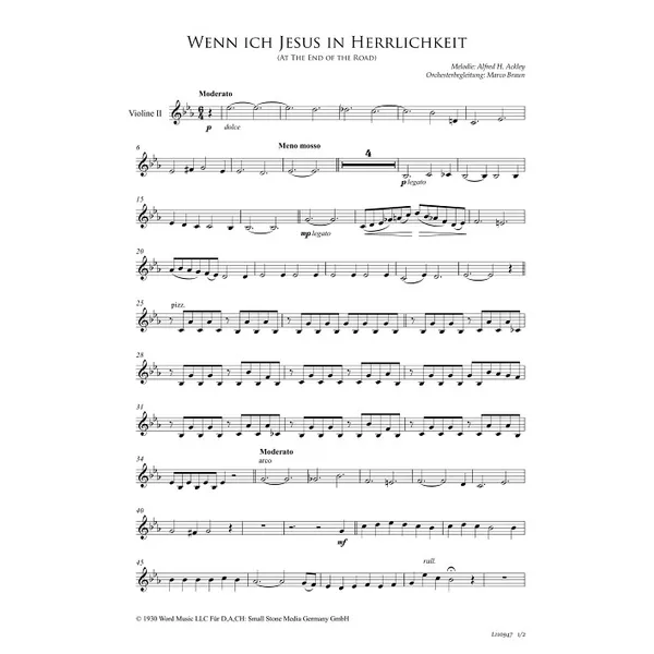 Produktbild des Artikels Wenn ich Jesus in Herrlichkeit (Violine 2) (Noten - Download)