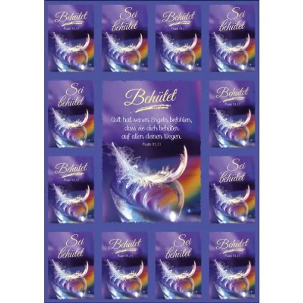 Produktbild des Artikels Aufkleber-Gruß-Karten: Behütet, 4 Stück (Schreibwaren)