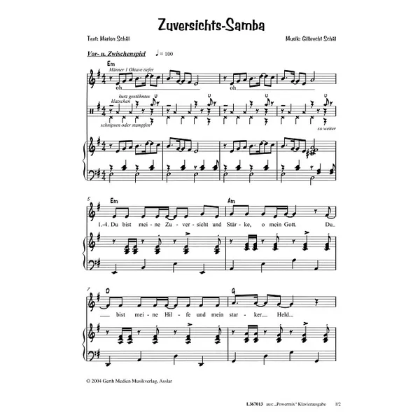 Produktbild des Artikels Zuversichts-Samba (Noten - Download)