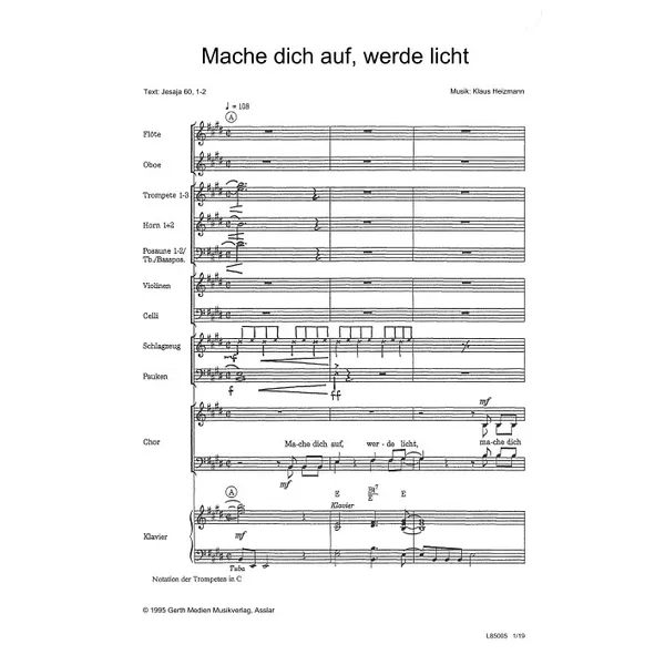 Produktbild des Artikels Mache dich auf, werde licht (Noten - Download)