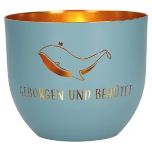 Produktbild des Artikels Windlicht LichterZeit "Geborgen und behütet" - blau ()