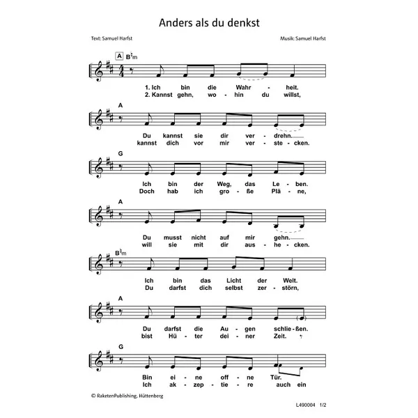 Produktbild des Artikels Anders als du denkst (Noten - Download)