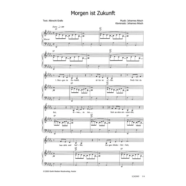 Produktbild des Artikels Morgen ist Zukunft (Noten - Download)