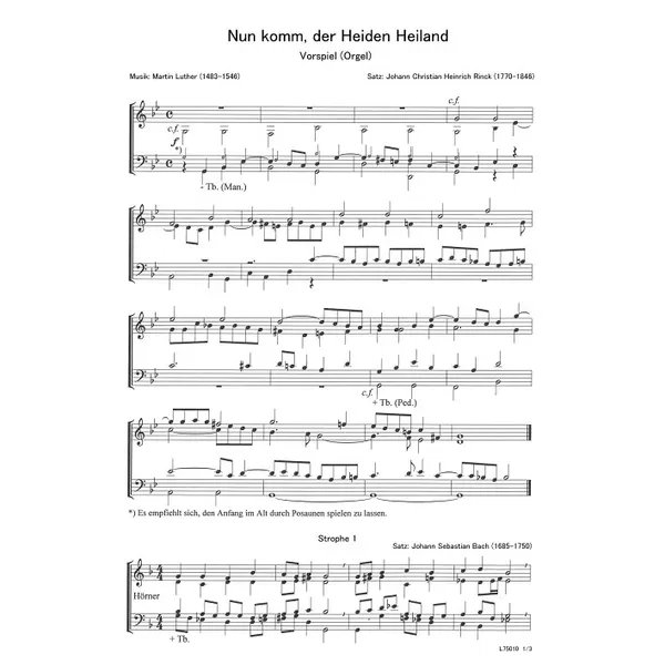 Produktbild des Artikels Nun komm, der Heiden Heiland (Noten - Download)