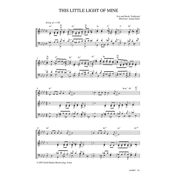 Produktbild des Artikels This Little Light Of Mine (Noten - Download)