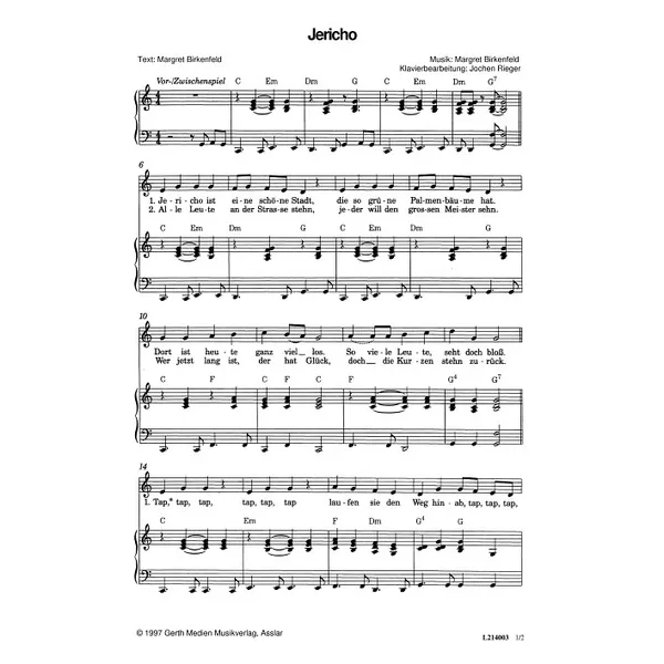 Produktbild des Artikels Jericho (Noten - Download)