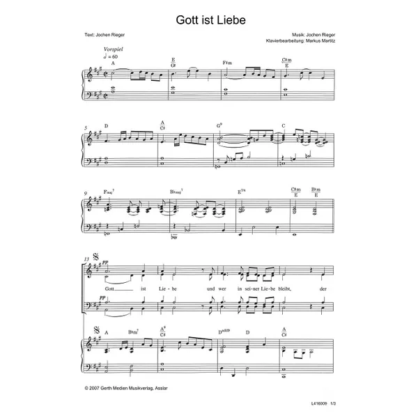 Produktbild des Artikels Gott ist Liebe (Noten - Download)