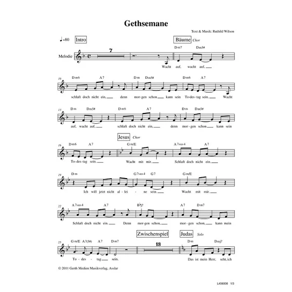 Produktbild des Artikels Gethsemane (Noten - Download)