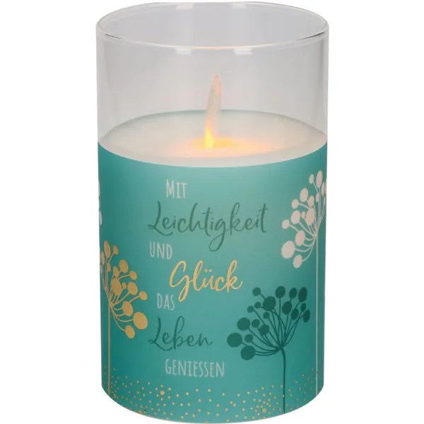 Produktbild des Artikels LED-Glaswindlicht "Leichtigkeit und Glück" ()