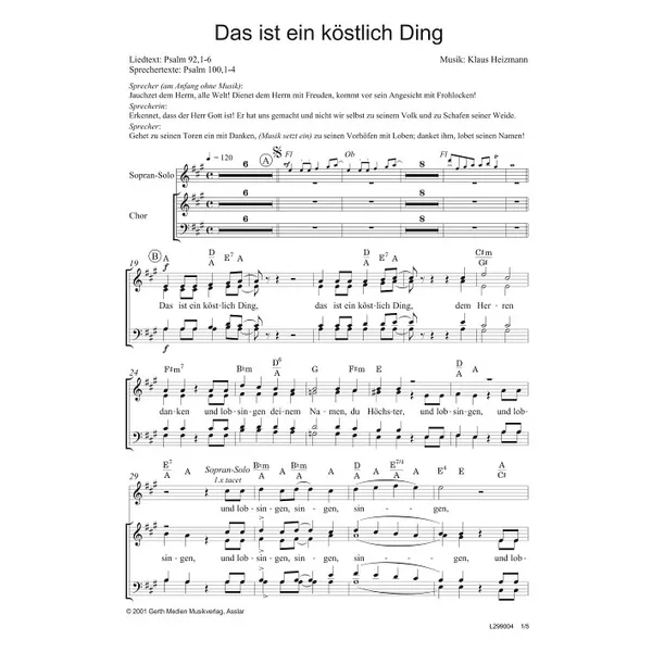 Produktbild des Artikels Ein Lied soll neu erklingen (Noten - Download)