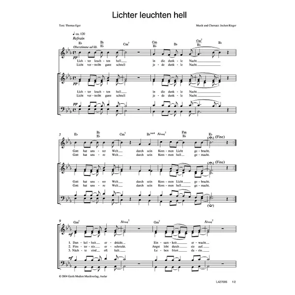 Produktbild des Artikels Lichter leuchten hell (Noten - Download)