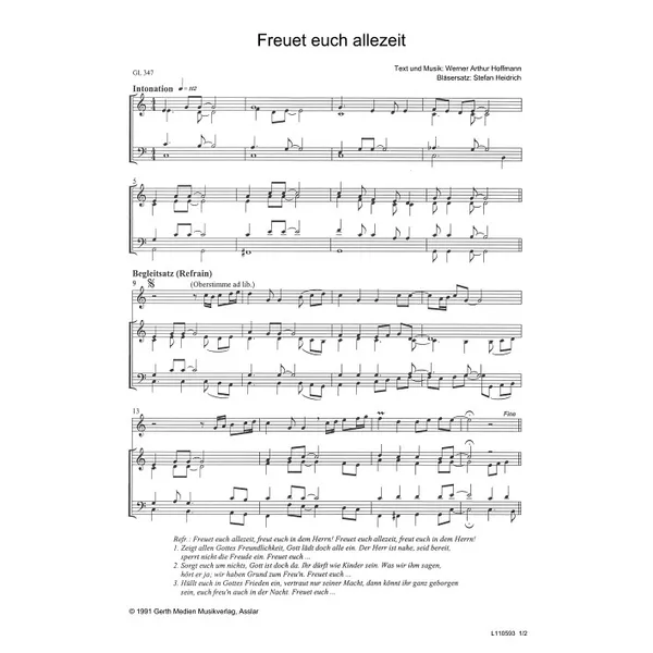 Produktbild des Artikels Freuet euch allezeit (Noten - Download)