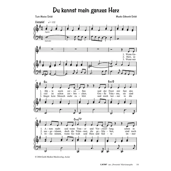 Produktbild des Artikels Du kennst mein ganzes Herz (Noten - Download)