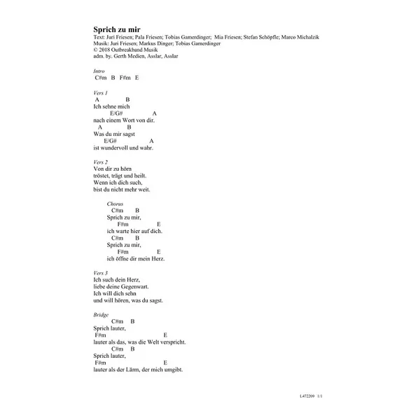 Produktbild des Artikels Sprich zu mir (Noten - Download)