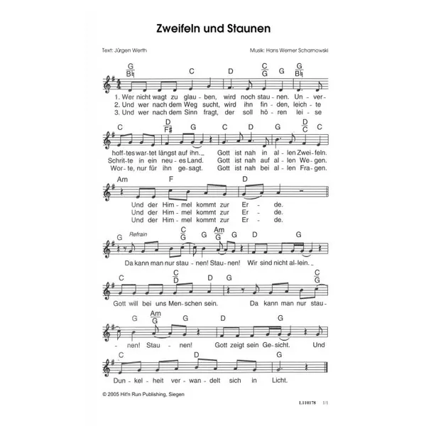 Produktbild des Artikels Zweifeln und Staunen (Noten - Download)