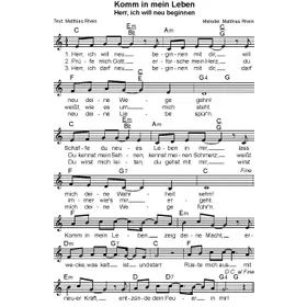 Produktbild des Artikels Komm in mein Leben (Noten - Download)