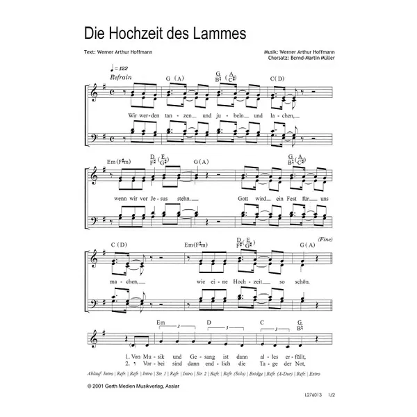 Produktbild des Artikels Die Hochzeit des Lammes (Noten - Download)