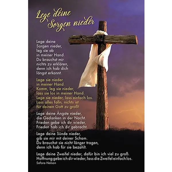 Produktbild des Artikels Faltkarte: Lege deine Sorgen nieder - Trauer (Schreibwaren)