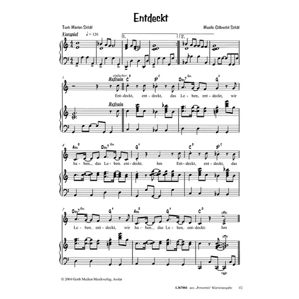 Produktbild des Artikels Entdeckt (Noten - Download)