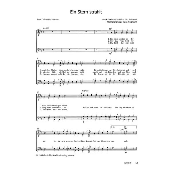 Produktbild des Artikels Ein Stern strahlt (Noten - Download)