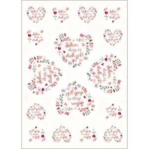 Produktbild des Artikels Aufkleber-Grußkarten: Schön, dass es dich gibt, 4 Stück (Schreibwaren)