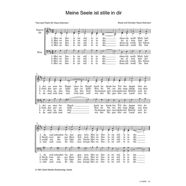 Produktbild des Artikels Meine Seele ist stille in dir (Noten - Download)
