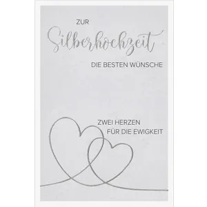 Produktbild des Artikels Faltkarte "Zur Silberhochzeit" - Herzen (Schreibwaren)