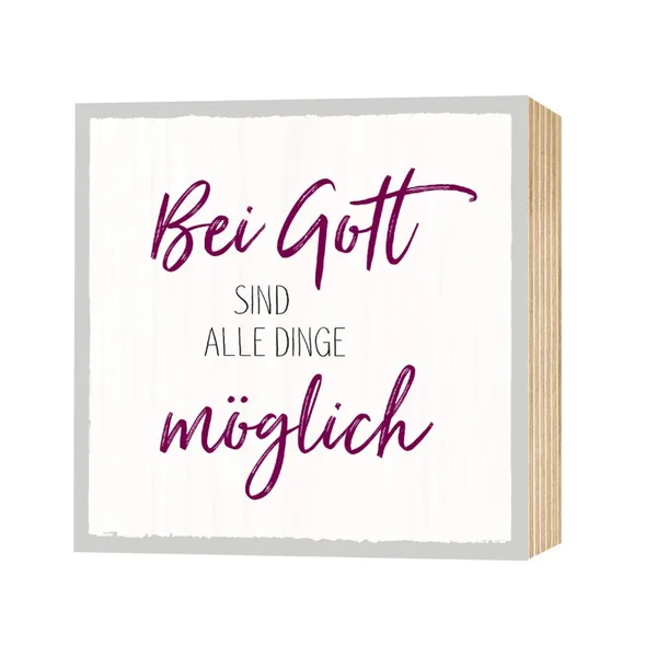 Produktbild des Artikels Holz-Deko-Bild: Bei Gott sind alle Dinge möglich ()