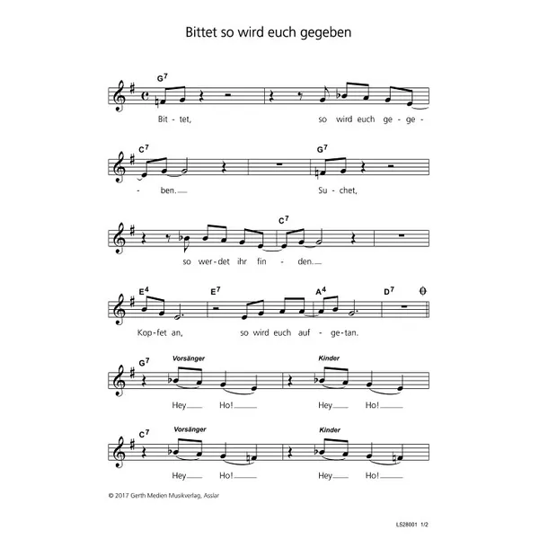 Produktbild des Artikels Bittet, so wird euch gegeben (Noten - Download)
