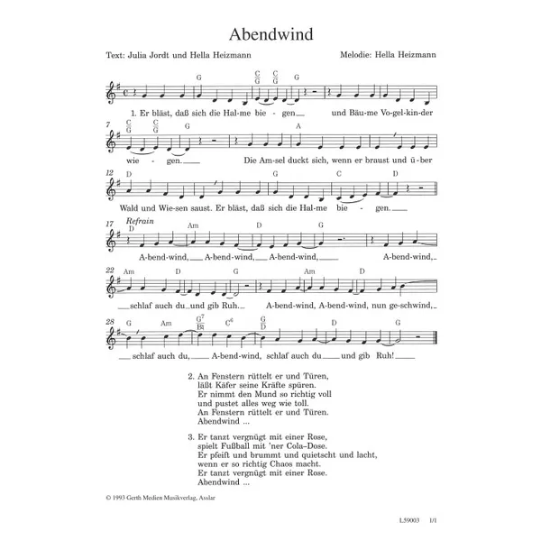 Produktbild des Artikels Abendwind (Noten - Download)