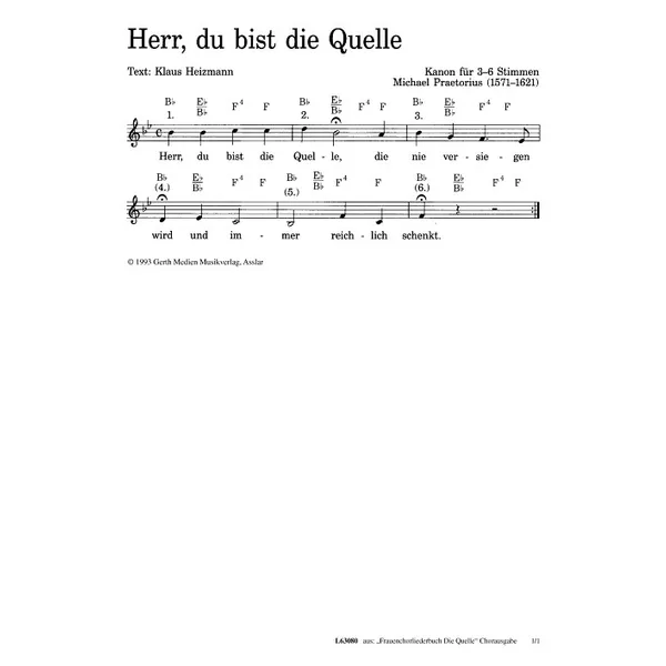 Produktbild des Artikels Herr, du bist die Quelle (Noten - Download)