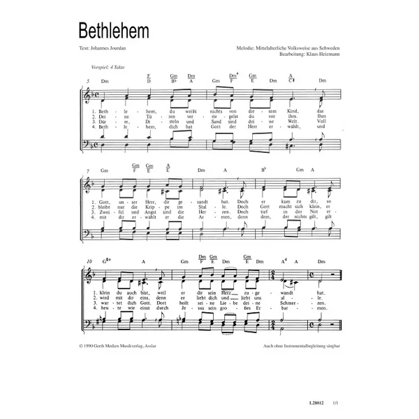 Produktbild des Artikels Bethlehem (Noten - Download)