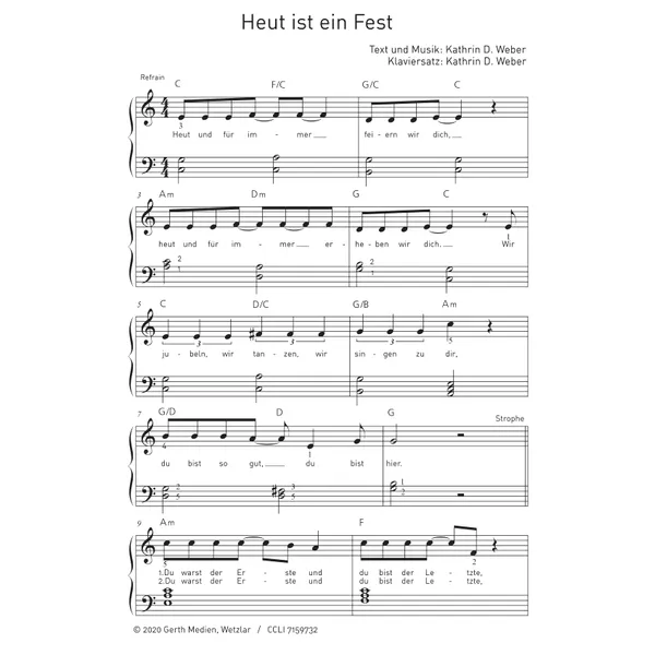 Produktbild des Artikels Heut ist ein Fest (Noten - Download)