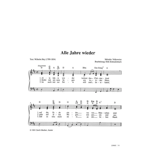 Produktbild des Artikels Alle Jahre wieder (Noten - Download)