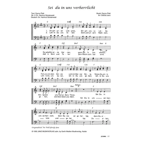 Produktbild des Artikels Sei du in uns verherrlicht (Noten - Download)
