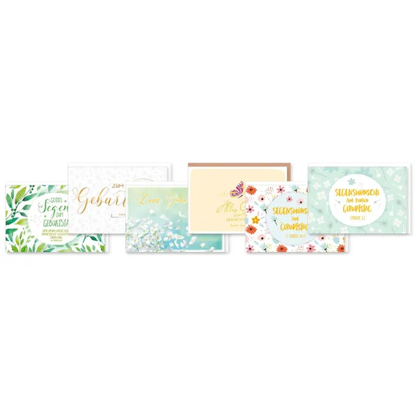 Produktbild des Artikels Faltkarten Geburtstag - 6er Set (Schreibwaren)