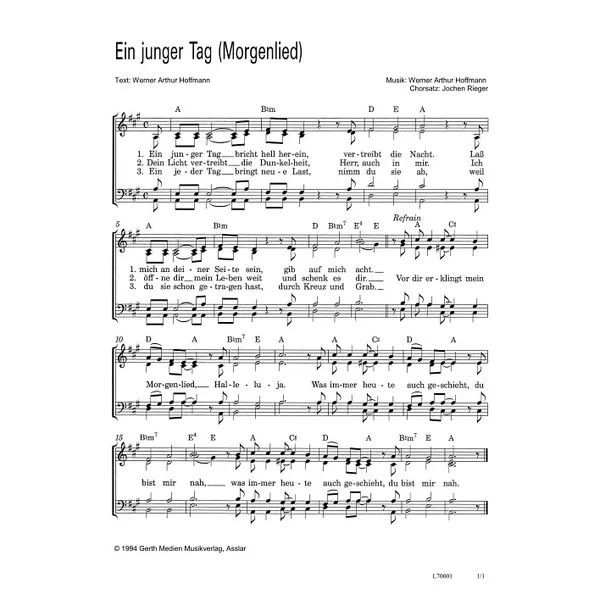 Produktbild des Artikels Morgenlied (Noten - Download)