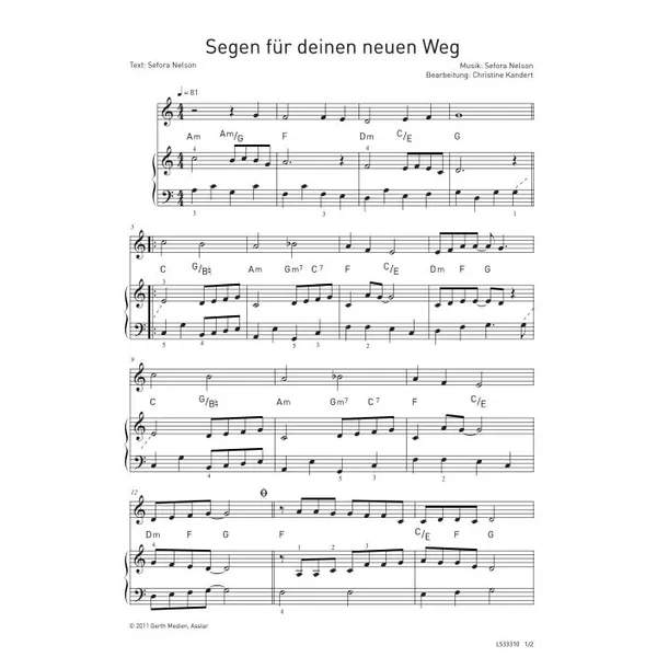Produktbild des Artikels Segen für deinen neuen Weg (Noten - Download)
