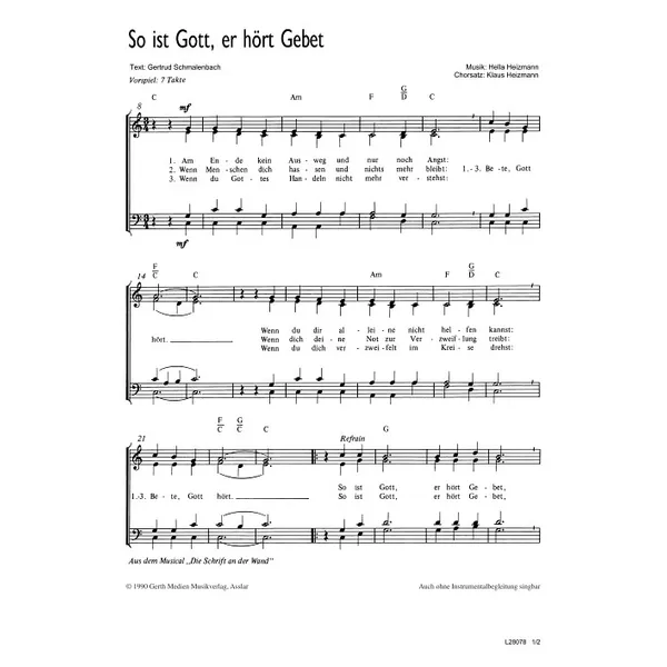 Produktbild des Artikels So ist Gott, er hört Gebet (Noten - Download)