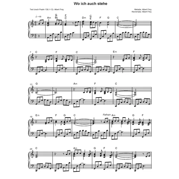 Produktbild des Artikels Wo ich auch stehe (Noten - Download)