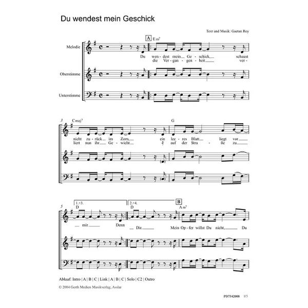 Produktbild des Artikels Du wendest mein Geschick (Noten - Download)