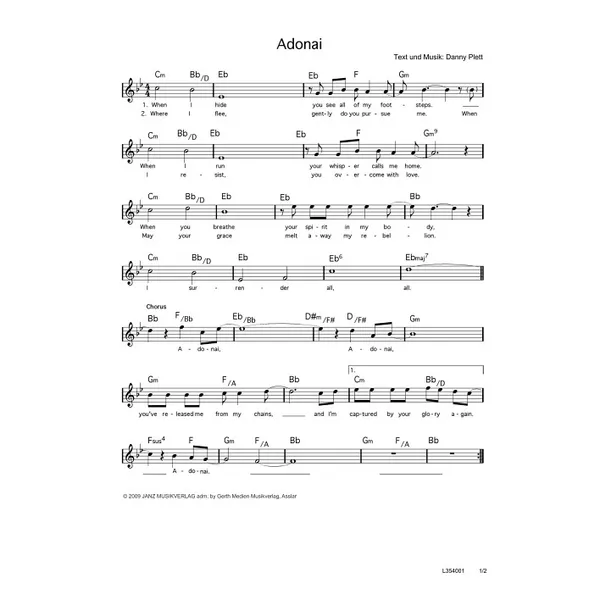 Produktbild des Artikels Adonai (Noten - Download)