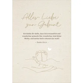 Produktbild des Artikels Faltkarte "Alles Liebe zur Geburt" (Schreibwaren)