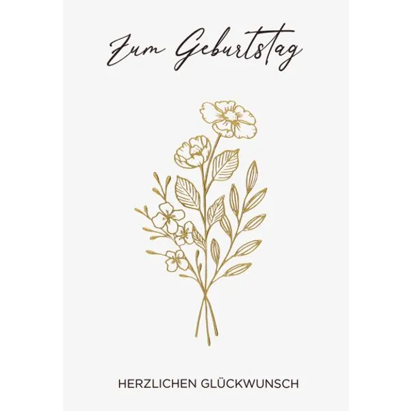 Produktbild des Artikels Faltkarte "Zum Geburtstag" - Goldener Strauß (Schreibwaren)