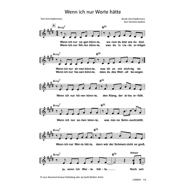 Produktbild des Artikels Wenn ich nur Worte hätte (Noten - Download)