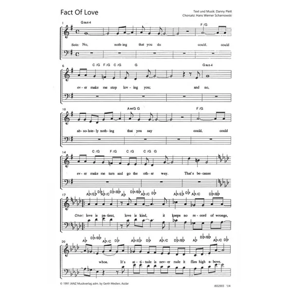 Produktbild des Artikels Fact Of Love (Noten - Download)